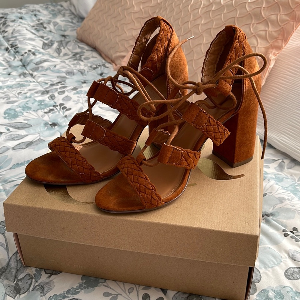 Laced-Up Block Heel